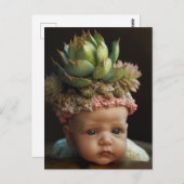 Creepy Lifelike Doll Sukkulärer Garten Postkarte (Vorne/Hinten)