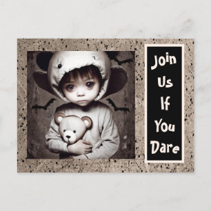 Creepy Little Ethnic Child Big Eyes Halloween Postkarte