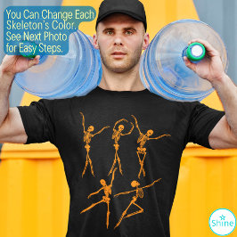 Creepy lustig 5 tanzendes Skelett Happy Halloween T-Shirt