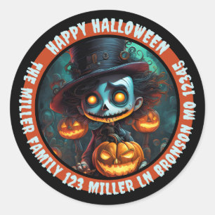 Creepy Man and Jack-O-Lanterns Umschlag Aufkleber