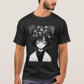 Creepy Manga Girl Beängstigend Eyes Horror Hallowe T-Shirt (Vorderseite)