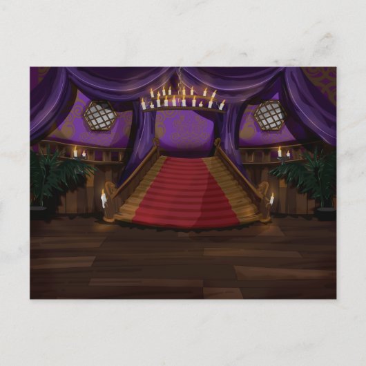 Creepy Mansion Treppe Postkarte (Vorderseite)