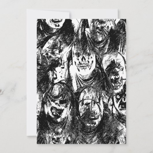 Creepy Masks Einladung (Vorderseite)