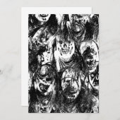 Creepy Masks Einladung (Vorne/Hinten)