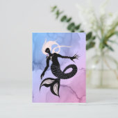 Creepy Mermaid Dark Fantasy Monster Goth Postkarte (Stehend Vorderseite)