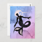 Creepy Mermaid Dark Fantasy Monster Goth Postkarte (Vorne/Hinten)