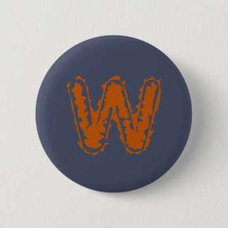 Creepy Monogram Clashing Orange auf Blue Button