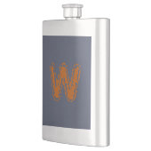 Creepy Monogram Clashing Orange auf Blue Flachmann (Links)