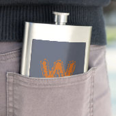 Creepy Monogram Clashing Orange auf Blue Flachmann (Beispiel)