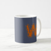 Creepy Monogram Clashing Orange auf Blue Kaffeetasse (VorderseiteRechts)