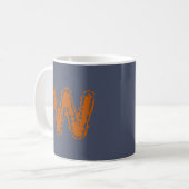 Creepy Monogram Clashing Orange auf Blue Kaffeetasse (Vorderseite Links)