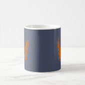Creepy Monogram Clashing Orange auf Blue Kaffeetasse (Mittel)