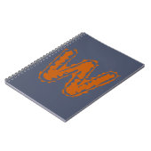Creepy Monogram Clashing Orange auf Blue Notizblock (Linke Seite)