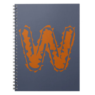 Creepy Monogram Clashing Orange auf Blue Notizblock