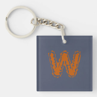 Creepy Monogram Clashing Orange auf Blue Schlüsselanhänger