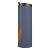 Creepy Monogram Clashing Orange auf Blue Thermosbecher (Nach rechts gedreht)