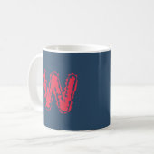 Creepy Monogram Clashing Red auf Blue Kaffeetasse (Vorderseite Links)