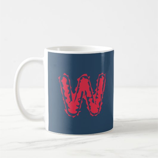 Creepy Monogram Clashing Red auf Blue Kaffeetasse (Links)
