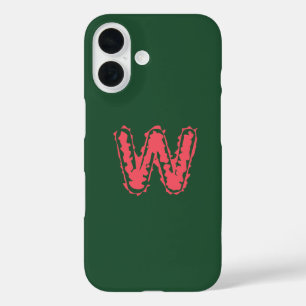 Creepy Monogram Clashpink auf Green iPhone 16 Hülle