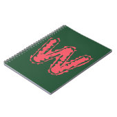 Creepy Monogram Clashpink auf Green Notizblock (Linke Seite)