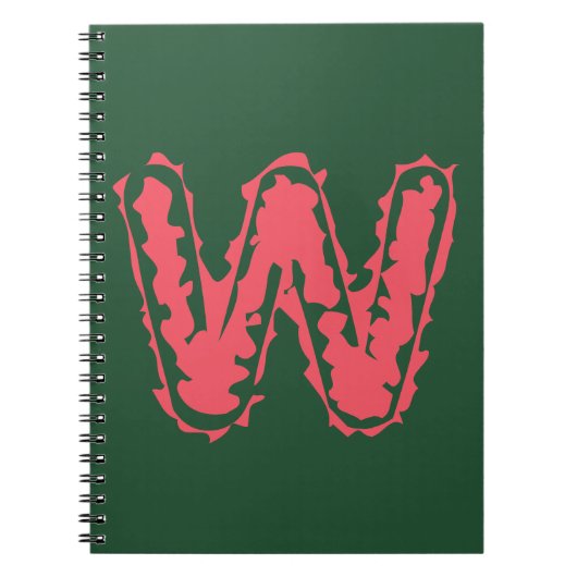 Creepy Monogram Clashpink auf Green Notizblock (Vorderseite)