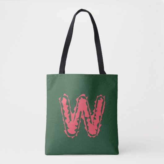 Creepy Monogram Clashpink auf Green Tasche (Vorderseite)
