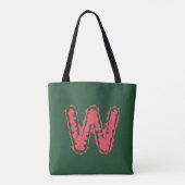 Creepy Monogram Clashpink auf Green Tasche (Rückseite)