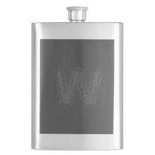 Creepy Monogram Gray on Gray Flachmann