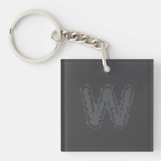 Creepy Monogram Gray on Gray Schlüsselanhänger (Vorderseite)
