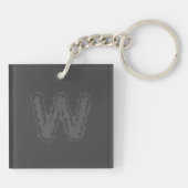 Creepy Monogram Gray on Gray Schlüsselanhänger (Rückseite)