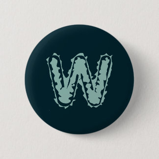 Creepy Monogram Mint Green auf Deep Blue Button