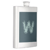 Creepy Monogram Mint Green auf Deep Blue Flachmann (Rechts)