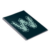 Creepy Monogram Mint Green auf Deep Blue Notizblock (Rechte Seite)