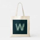 Creepy Monogram Mint Green auf Deep Blue Tragetasche (Rückseite)
