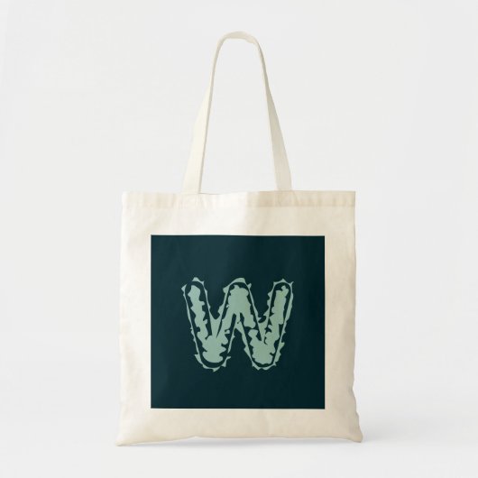 Creepy Monogram Mint Green auf Deep Blue Tragetasche (Vorne)
