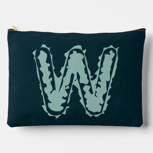 Creepy Monogram Mint Green auf Deep Blue Zubehörtasche (Vorderseite)