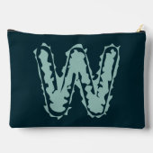 Creepy Monogram Mint Green auf Deep Blue Zubehörtasche (Rückseite)