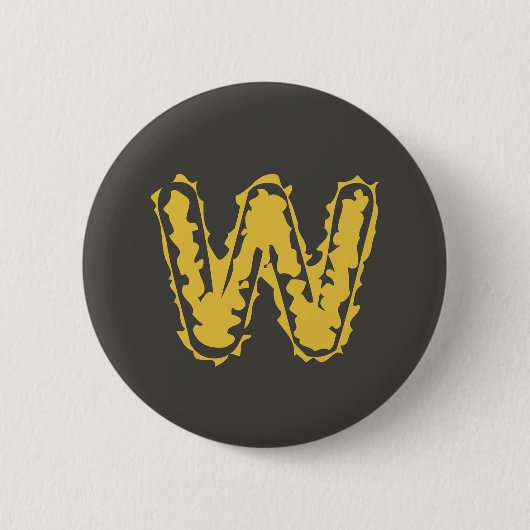 Creepy Monogram Moody Yellow on Dark Gray Button (Vorderseite)