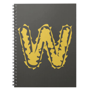 Creepy Monogram Moody Yellow on Dark Gray Notizblock