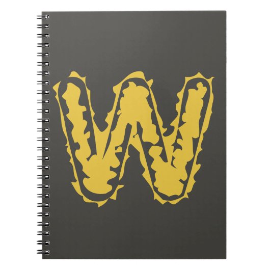Creepy Monogram Moody Yellow on Dark Gray Notizblock (Vorderseite)