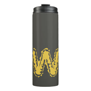 Creepy Monogram Moody Yellow on Dark Gray Thermosbecher