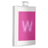 Creepy Monogram Pink auf Pink Flachmann (Rechts)