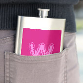 Creepy Monogram Pink auf Pink Flachmann (Beispiel)