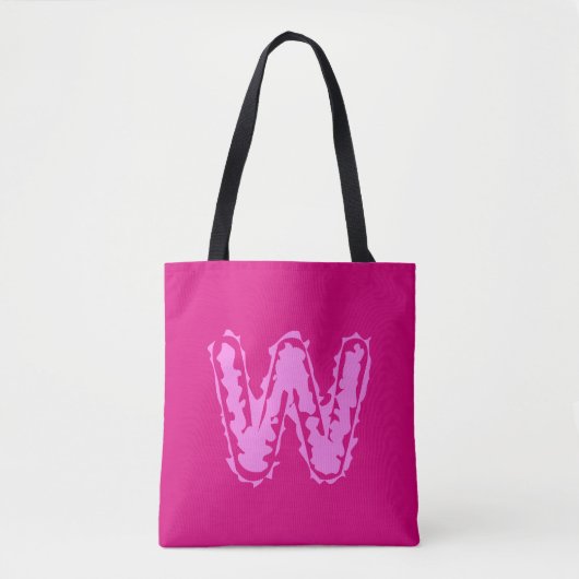 Creepy Monogram Pink auf Pink Tasche (Vorderseite)