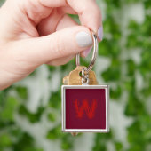 Creepy Monogram Red on Red Schlüsselanhänger (Hand)
