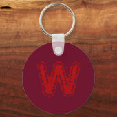Creepy Monogram Red on Red Schlüsselanhänger (Vorderseite)