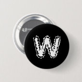 Creepy Monogram White auf Black Button (Vorne & Hinten)