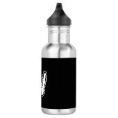 Creepy Monogram White auf Black Edelstahlflasche (Rechts)