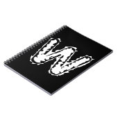 Creepy Monogram White auf Black Notizblock (Linke Seite)