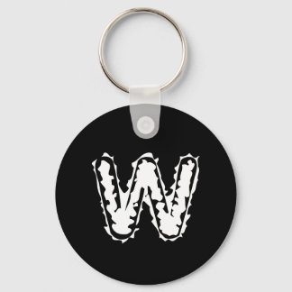 Creepy Monogram White auf Black Schlüsselanhänger